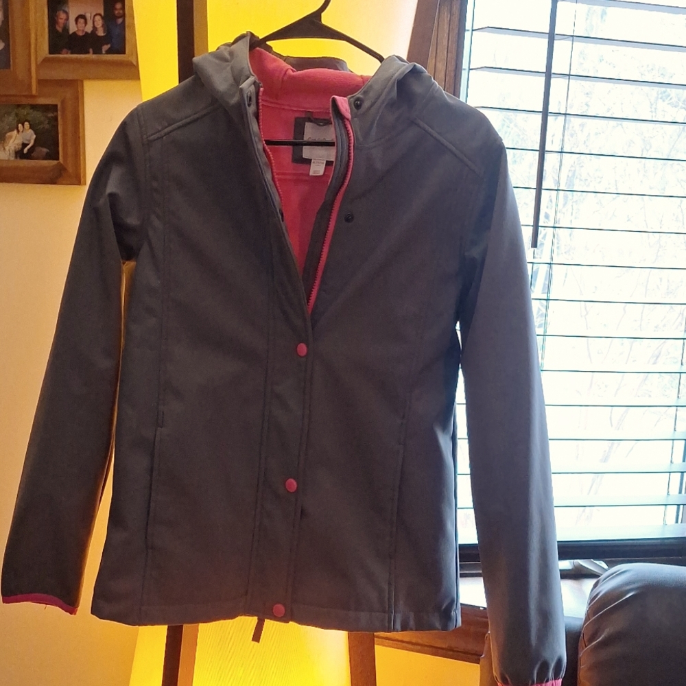 Cat and Jack size 14/16 Pink and Gray raincoat